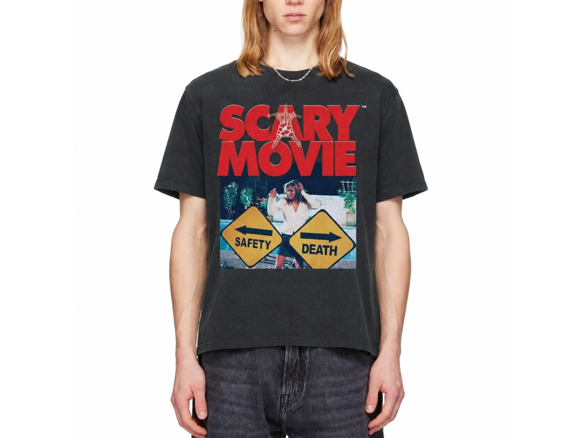 Rockinstone Scary Movie Paths Black T-shirt Size:s