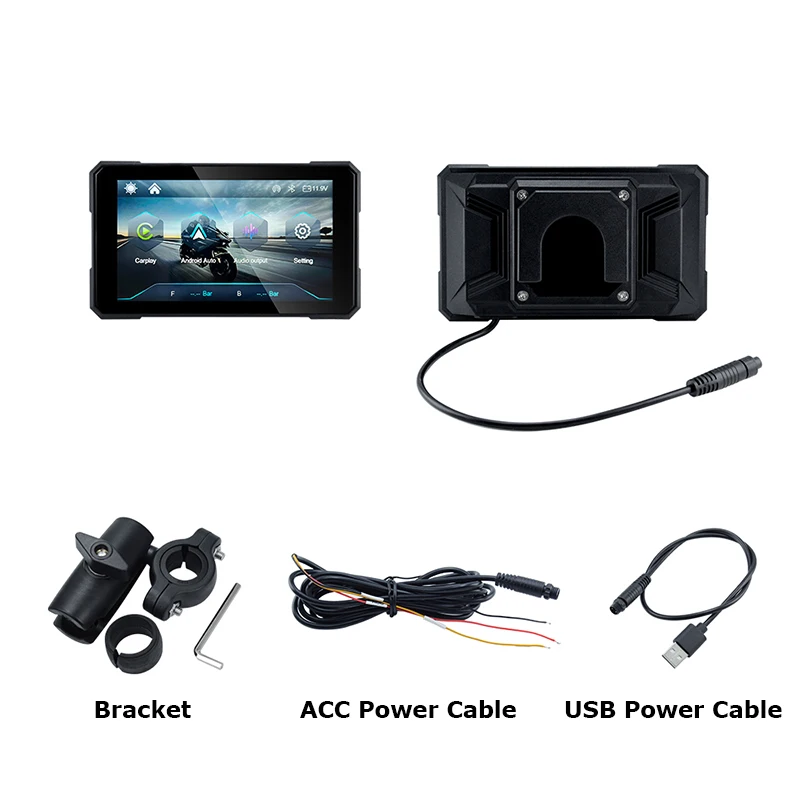 (carplay) Navegação Para Motocicleta De 5 Polegadas, Carplay Removível.
