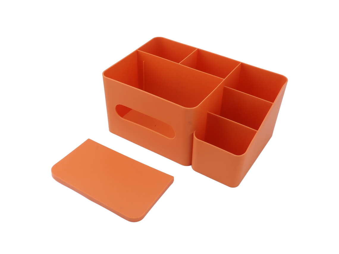 Organizador de Caixa de Papel Toalha com Tampa Plástico Liso e Exquisito para Lar Escritório Laranja S/MARCA