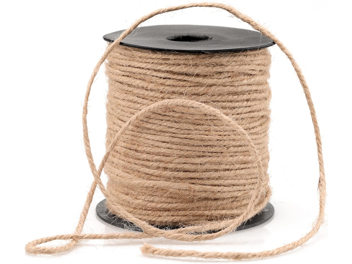 Barbante Resistente e Ecológico de Juta Natural para Suporte no Jardim Decoração Casa. AQUAFORGE