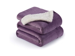 2026 manta Reversível Sherpa Suave Flanela Microfibra 50x60 Polegadas Roxo Cassis