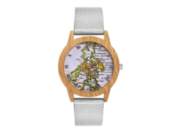 Reloj De Pulsera Analógico De Cuarzo Con Correa De Malla Acero Plata Para Hombre Y Mujer