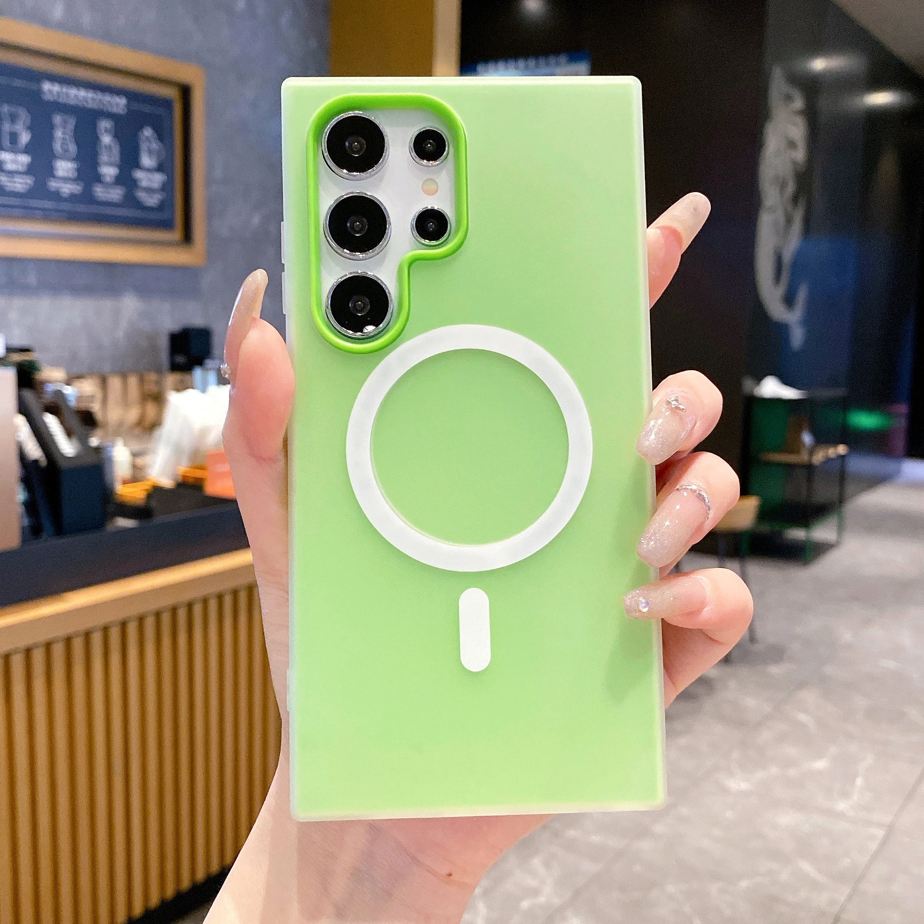 Capa Protetora Magnética (verde Para Samsung S23 Plus)