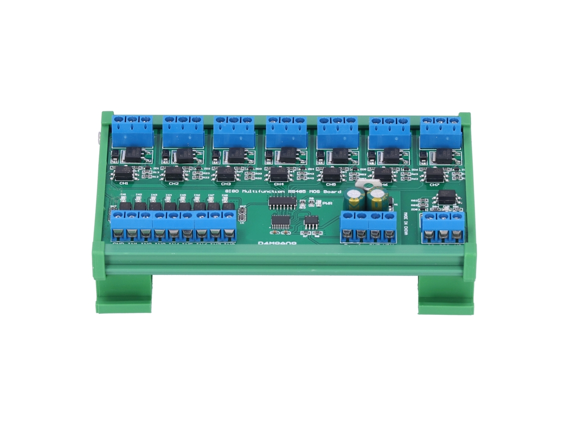 Módulo Mosfet Multifunción 8 in 8 out Rs485 com Caixa Din Rail Componentes R4m8a08 6 25v