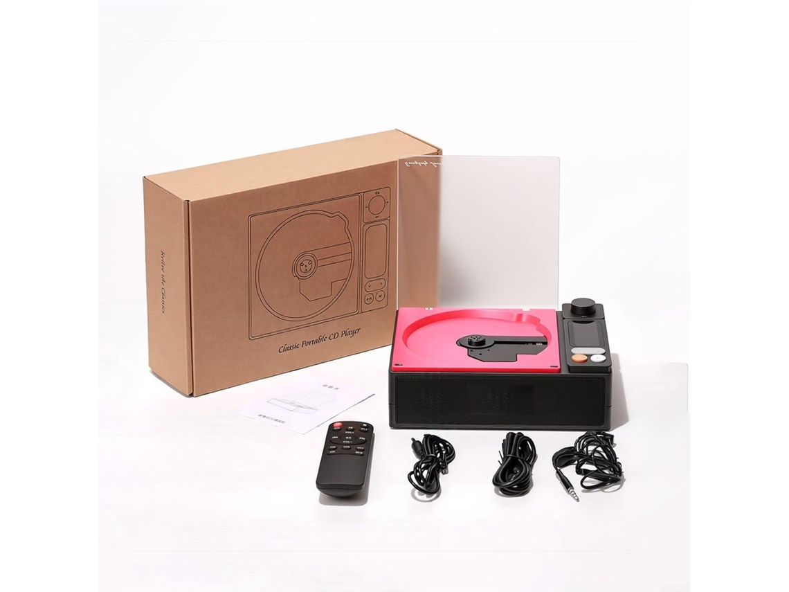 Leitor Cd Portátil Sem Fio Com Som Surround 5.1, Alto-falantes Integrados, Bateria De 4000 Mah, Rádio Fm, Usb