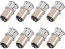 Conjunto De 8 Lâmpadas De Freio E Ré Para Carro, Incluindo Luzes De Parada E Seta, Na Cor Branca Brilhante.