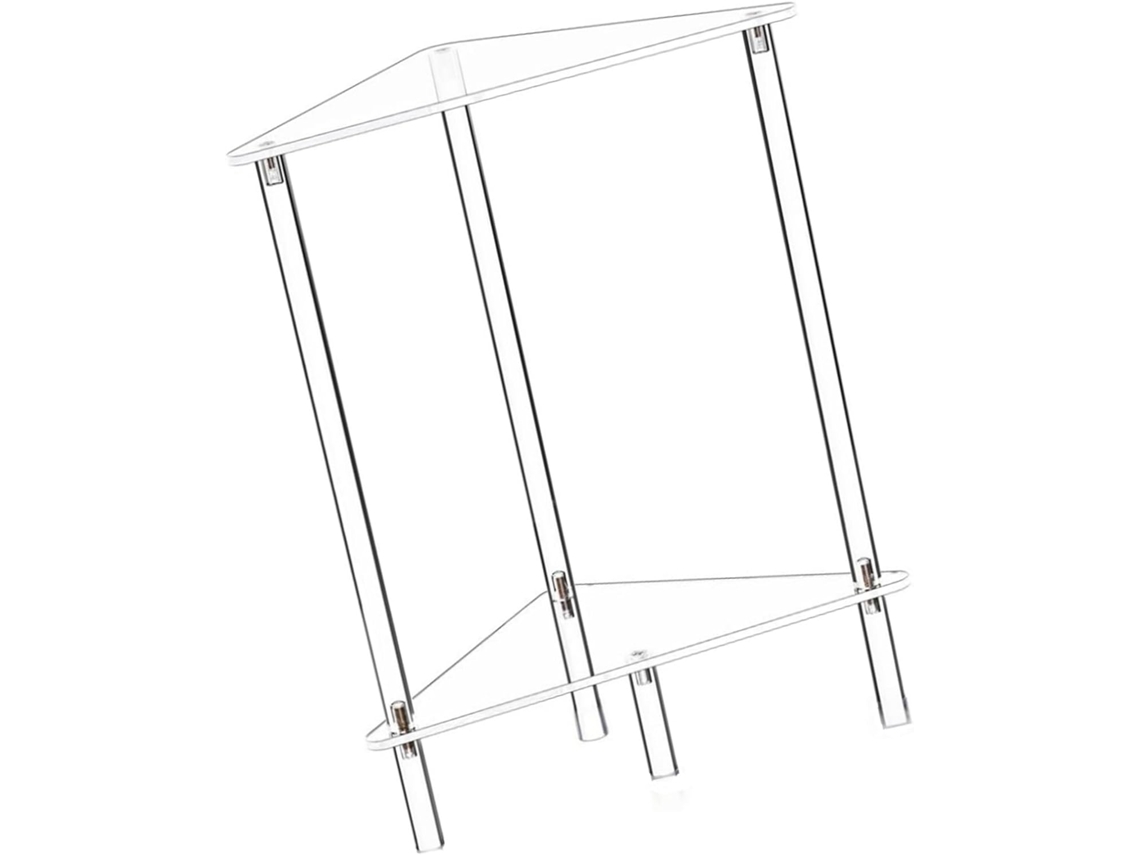 Organizador De Banheiro Triangular Contemporâneo Com 2 Prateleiras Acrílico, Montado Na Parede, Solução De Armazenamento