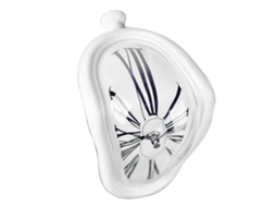 Relógio de mesa decorativo Baok-Recoral em plástico fundido com pintura metálica eletrodepositada, estilo retrô, para escritório, branco.