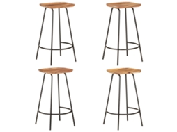 Vidaxl Bancos De Bar 4 Pcs Madeira De Acácia Maciça