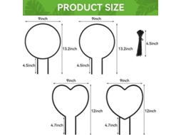 Conjunto de 4 suportes para plantas trepadeiras, estrutura ajustável AQUAFORGE
