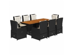 Garden Dining Set, Garden Dining Sets Vidaxl Preto Rattan / Vime (n/a)