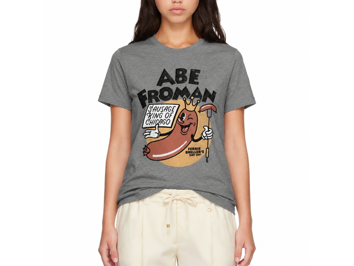 Rockinstone Ferris Bueller's Day Off Abe Froman Heather Graphite Adult T-shirt Size:xl