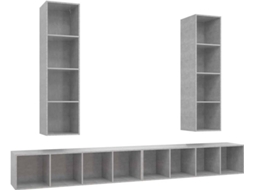 Tv Cabinet Set, Tv Cabinet Sets Vidaxl Cinzeto Madeira Processada (n/a)