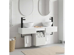 Vidaxl Conjunto De Móveis Para Banheiro 3 Unid. Branco Brilhante