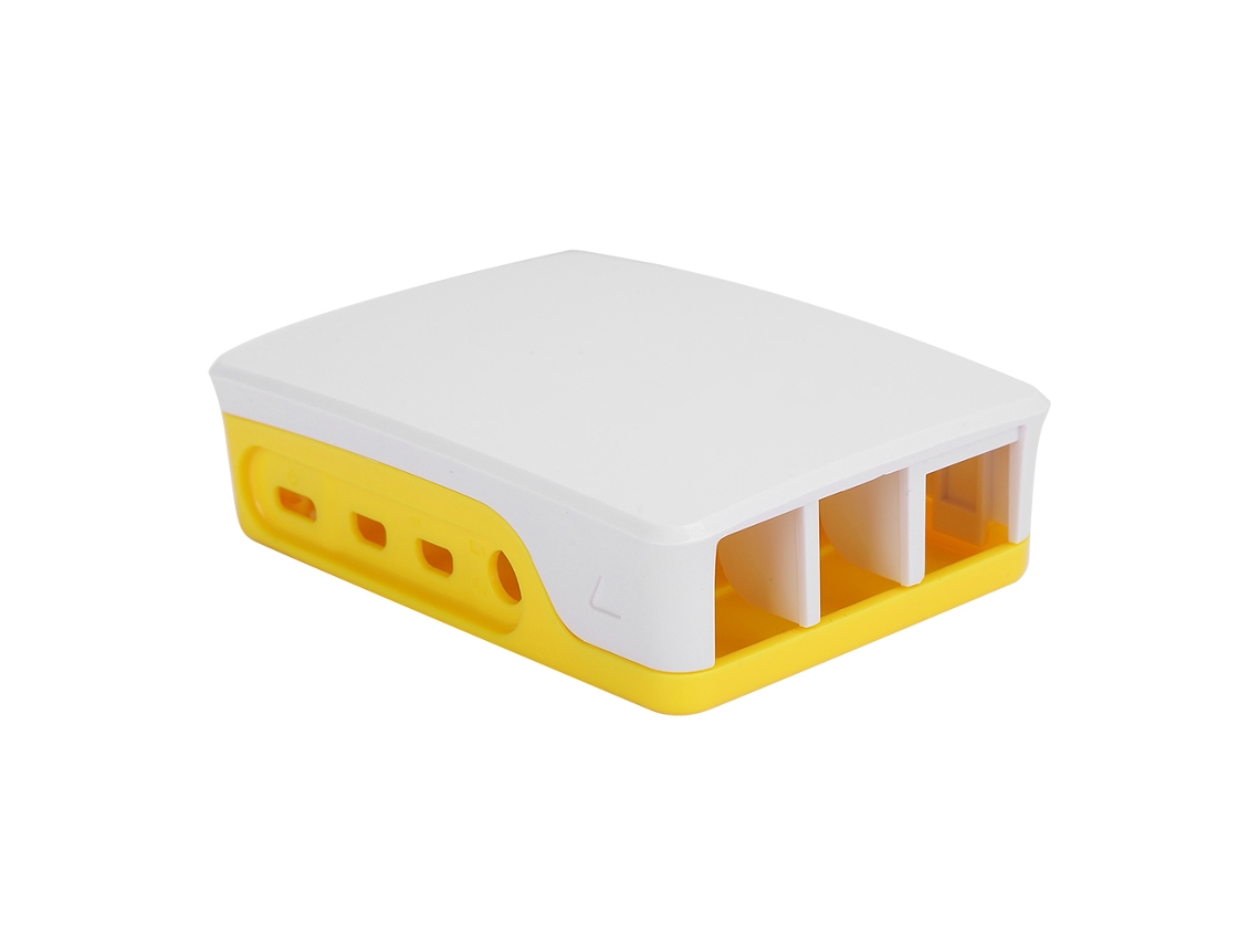 Capa Abs Amarela E Branca Para Raspberry Pi 4b Com Capa Protetora Brilvibera