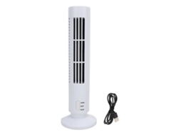 Tower Fan Bladeless 2 Wind Speed Usb Quiet Cooling White For Bedroom Office