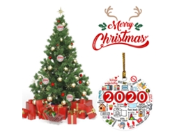 Ornamento de Natal árvore memorial com padrão 2020, decoração de encerramento LAXISCREED