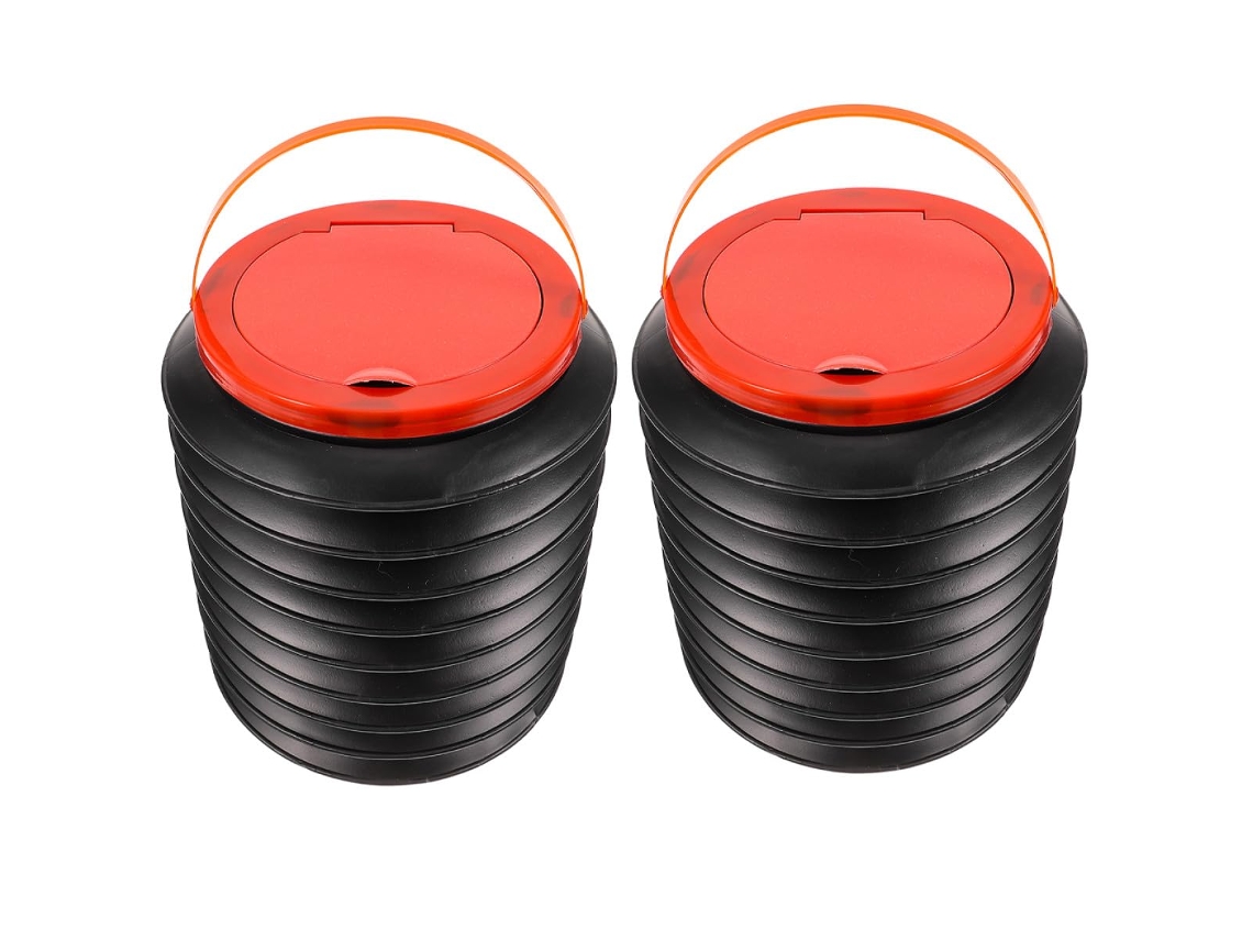 Conjunto de 2 recipientes duplos de 4 litros com tampas, baldes de plástico reutilizáveis.