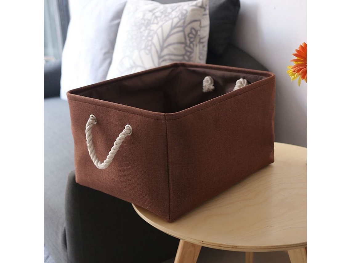 Cesta de armazenamento 3 peças, dobrável, com alças de corda, para crianças, roupas, brinquedos, 15.7x11.8x8.3 polegadas