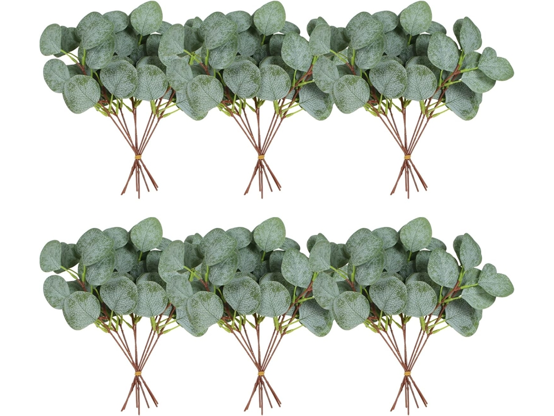 40 Hastes de Eucalipto Verde Artificial, Eucalipto Prateado BRILVIBERA