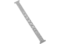 Pulseira De Aço Inoxidável Com Quatro Fileiras Diamantes, Compatível