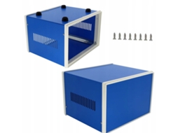 Caixa Metálica Azul 110x250x190mm – Alta Qualidade | Resistente A Corrosao | Projetos Eletrônicos