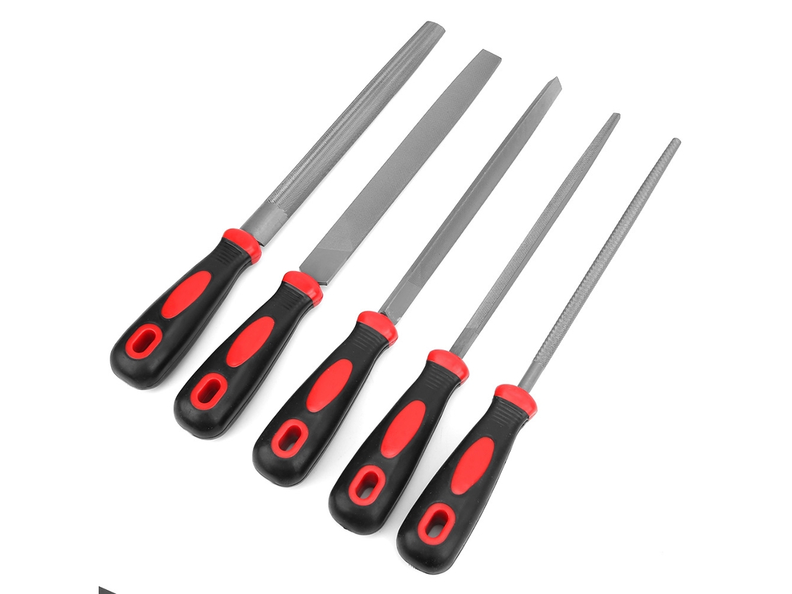 Conjunto De Lima De 5 Peças Em Metal E Madeira Da Laxiscreed Para Trabalhos Precisionados