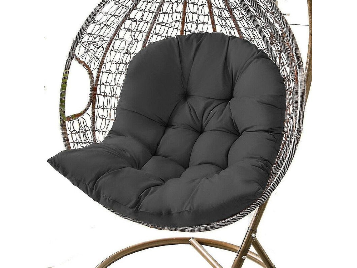 Almofada para Cadeira de Ovo Cesto Hamaca Jardim Cradle Soft Confortável Antidesgaste Uv Lavável 80x120cm Preto