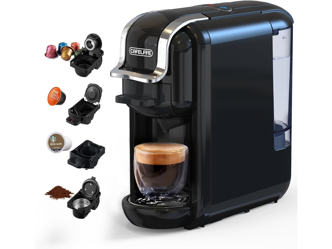 Mk603 Cafeteira Automática 4 Em 1 Para Cápsulas Nespresso, Dolce Gusto, Starbucks Ese E Café Em Pó, Preparação Fria/quente,preta Cafelffe