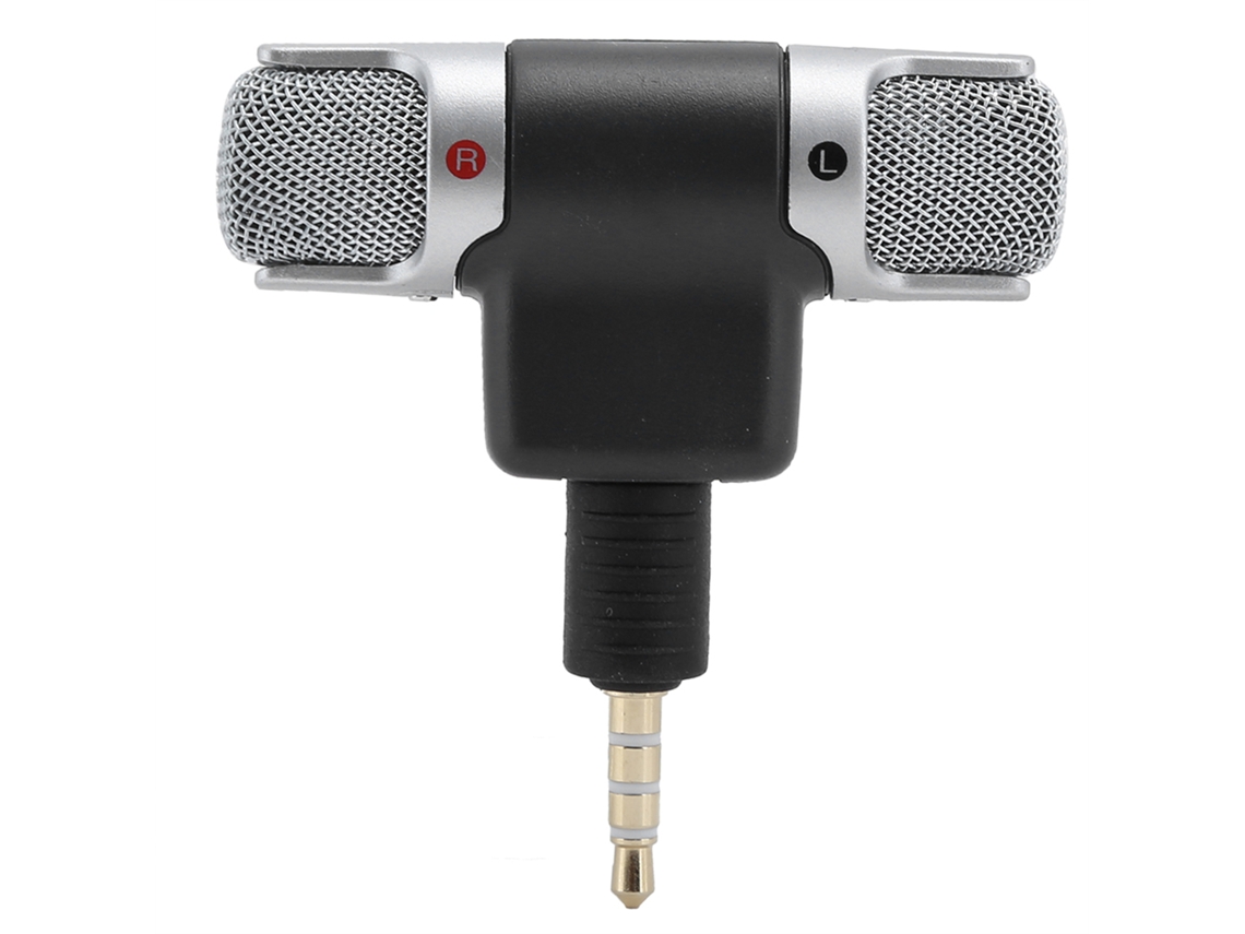 Microfone Sem Fio Estéreo Mini Com Plug 3.5mm Canais Duos Para Celular Tablet Nível 4