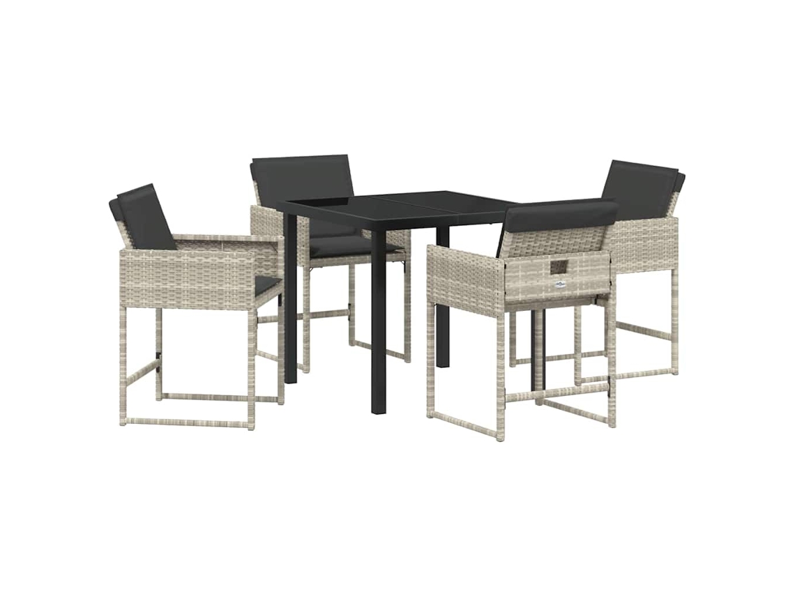 Maison Exclusive - Conjunto De Jantar Para Jardim 5 Pcs Cinzento-claro Vime Pe