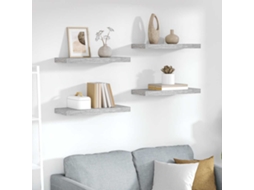 Vidaxl Prateleiras De Parede 4 Pcs 60x23,5x3,8cm Mdf Cinzento-cimento