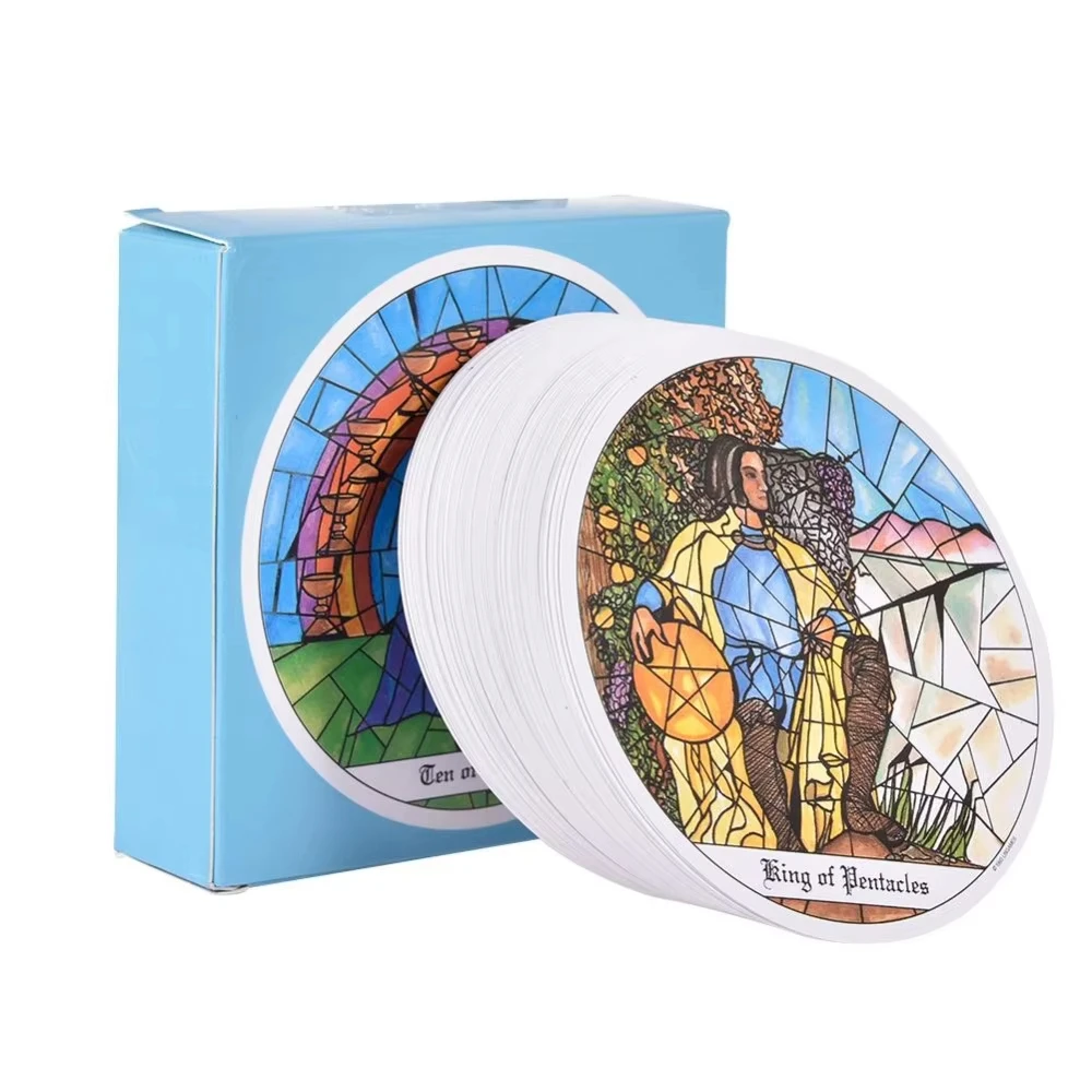78 Cartas De Tarô Clássicas Circulares De Claustro De Mosteiro, Cartas De Jogo De Tabuleiro Em Inglês, Brinquedos Para Presente.