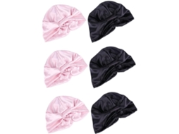 Conjunto De 6 Toucas De Dormir Reversíveis De Cetim Para Cabelo, Com Elástico Grosso E Macio.