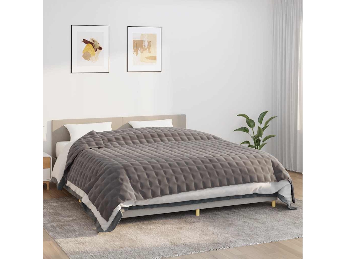 Vidaxl Manta Pesada 11 Kg 220x260 Cm Tecido Cinzento