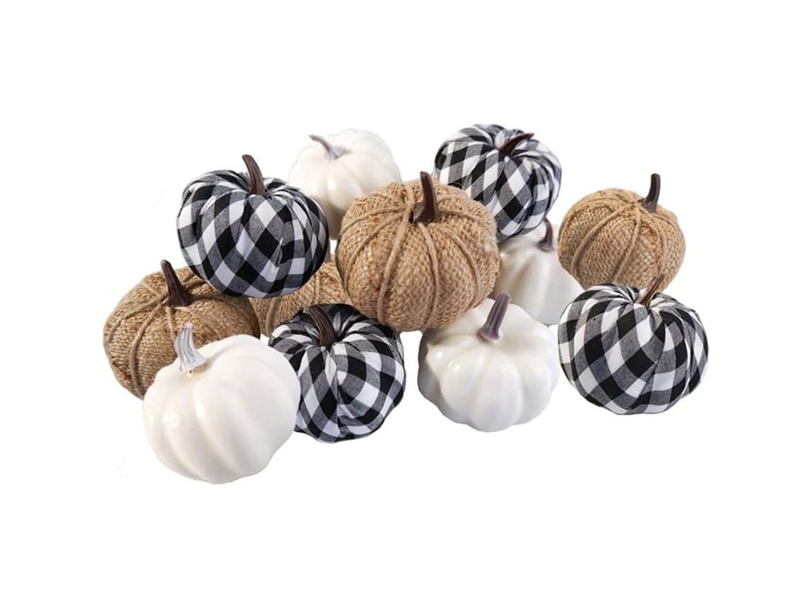 12 Abóboras Falsas Mistas para Decoração de Outono Casamento Ação de Graças Halloween S/MARCA