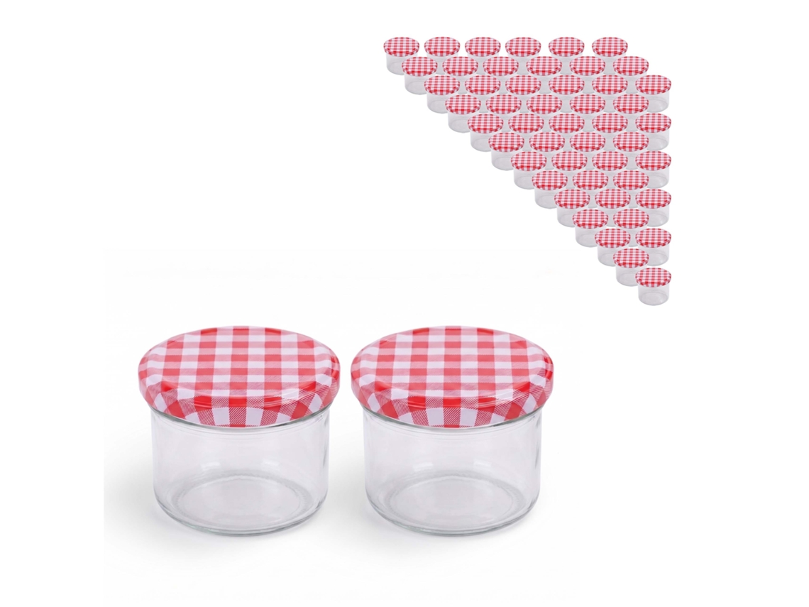 Frascos De Conserva Relaxdays, Conjunto De 50, 220 Ml, Tampa Twist-off, Para Compotas E Conservas, Transparentes