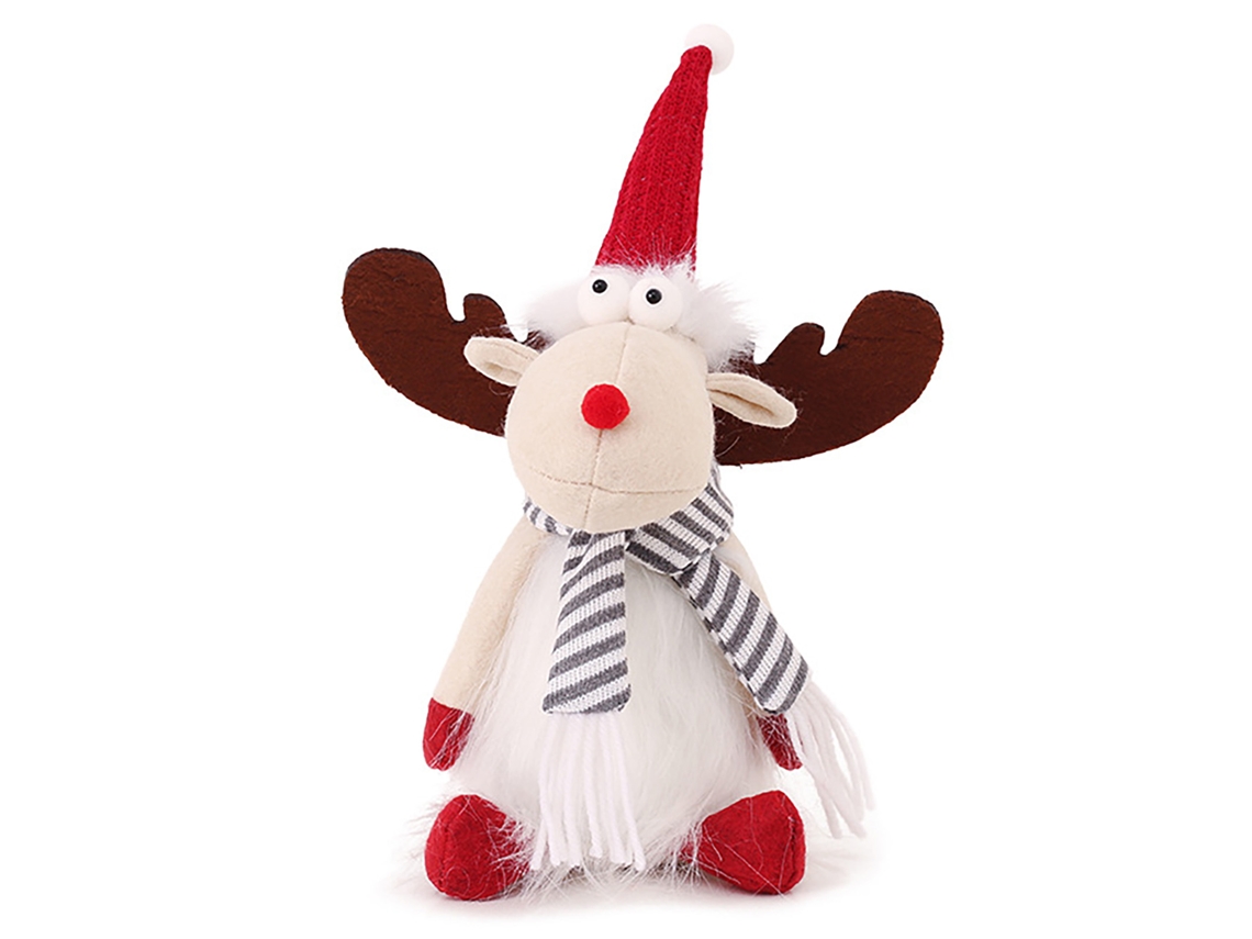 Decoração Enfeite Boneco Alce De Natal 25x10cm