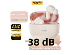 Fones De Ouvido Bluetooth (bege) Com Cancelamento De Ruído Ativo, Função Enc Para Chamadas E Graves Estéreo Hifi.
