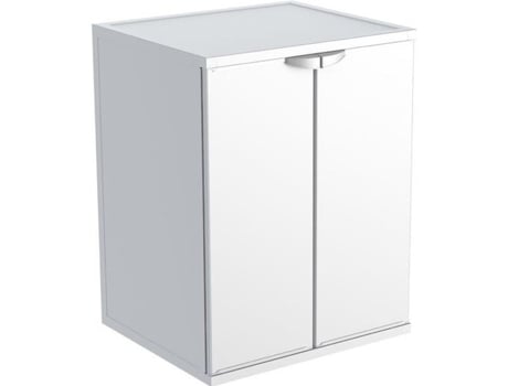 Armário com Tampa para Máquina de Lavar Tampa Exterior e Interior 2 Portas Branco em Resina