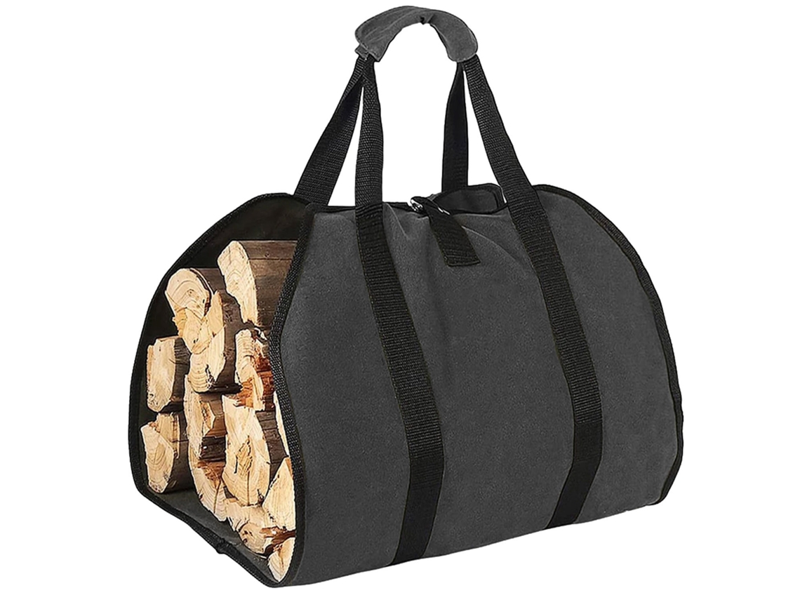 Saco Portátil para Armazenamento de Lenha, Preto. Saco Multifuncional para Lenha, Portátil e Durável BRILVIBERA