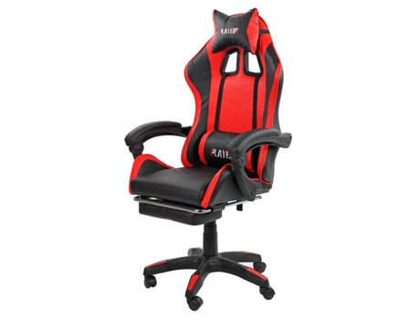 Cadeira de Gamming para Escritório com Apoio para os Pés e Encosto Reclinável