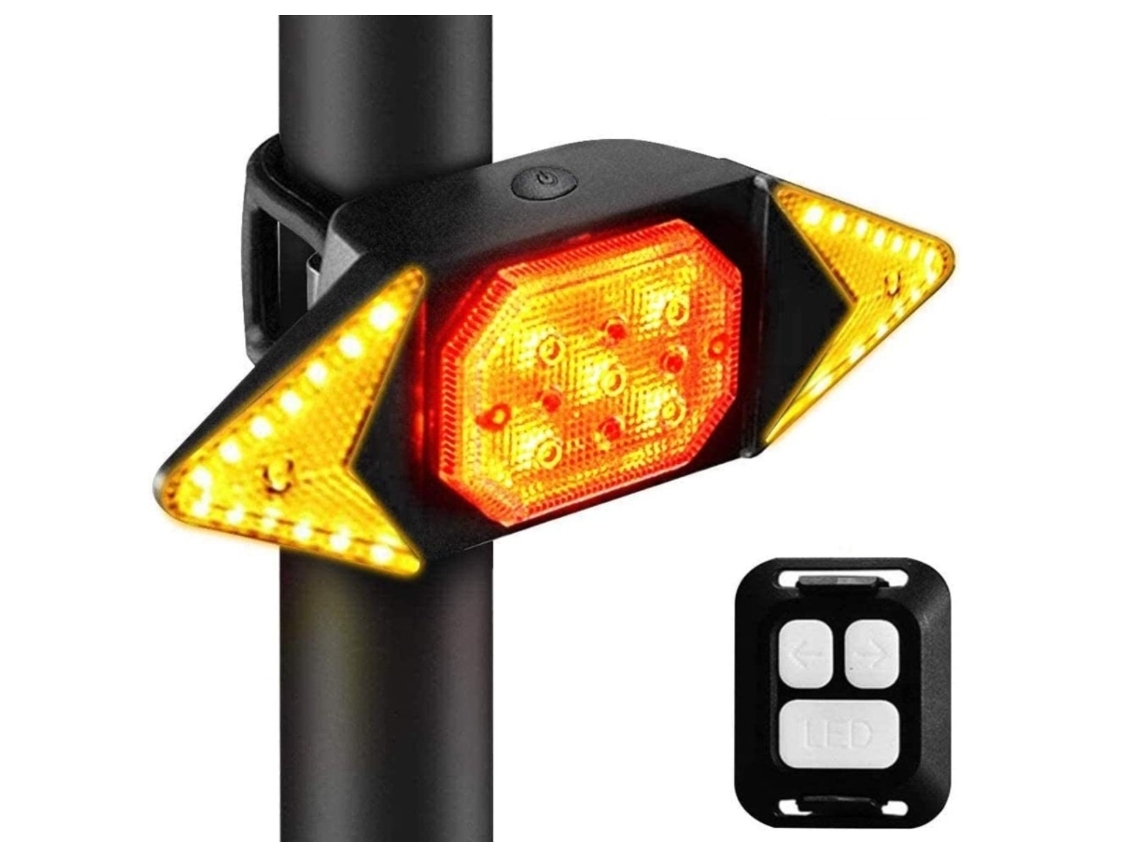 Luz Traseira De Bicicleta Pisca Luzes Traseiras De Bicicleta Com Controle Remoto Sem Fio Recarregável Usb Com 5 Modos Preto-preto*