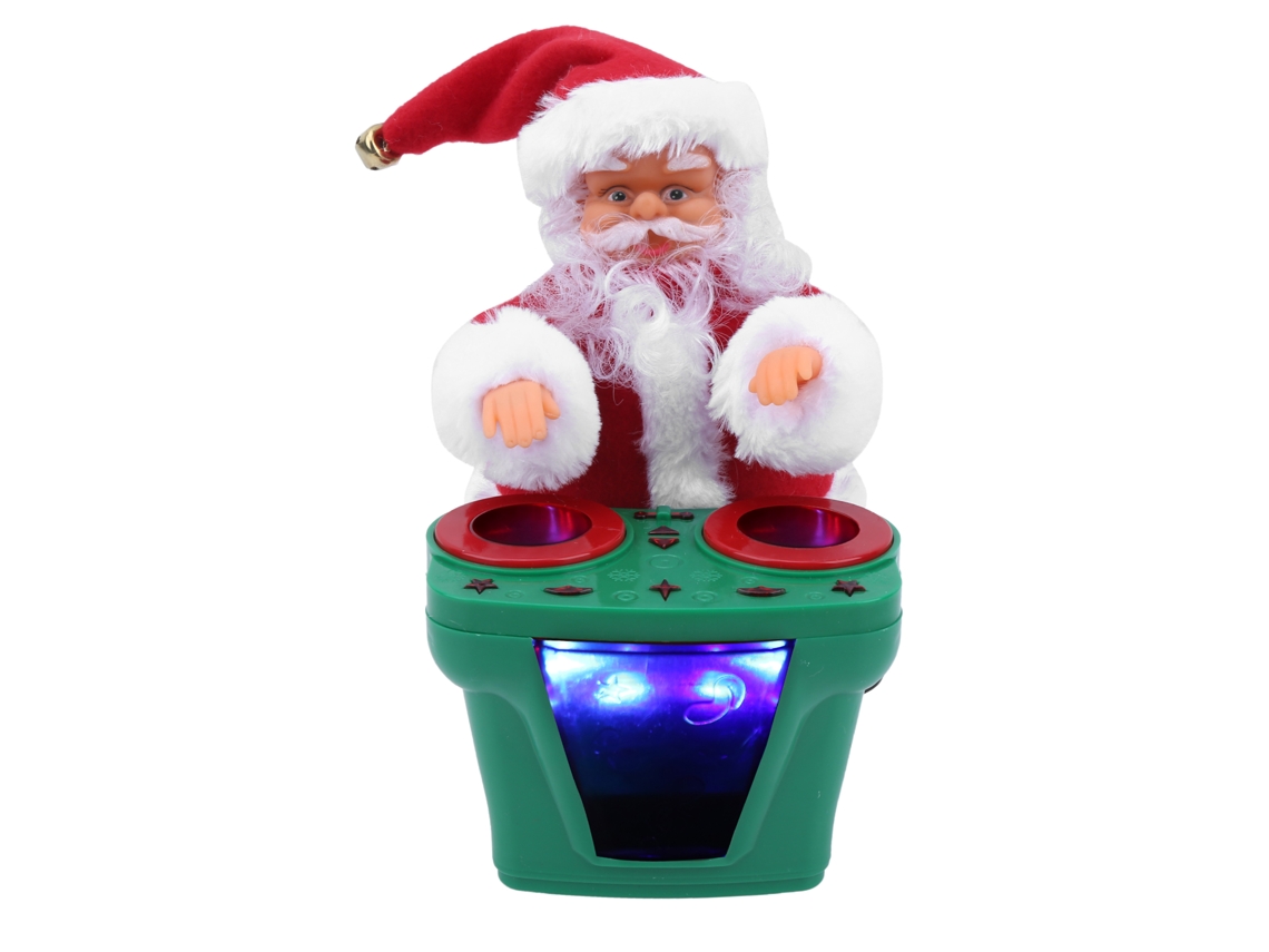 Laxiscreed Boneco De Natal Santa Claus Musical Com Tambor Para Decoração E Presente De Natal