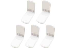 Conjunto de 10 fechaduras de segurança brancas em ângulo reto para guarda-roupas.