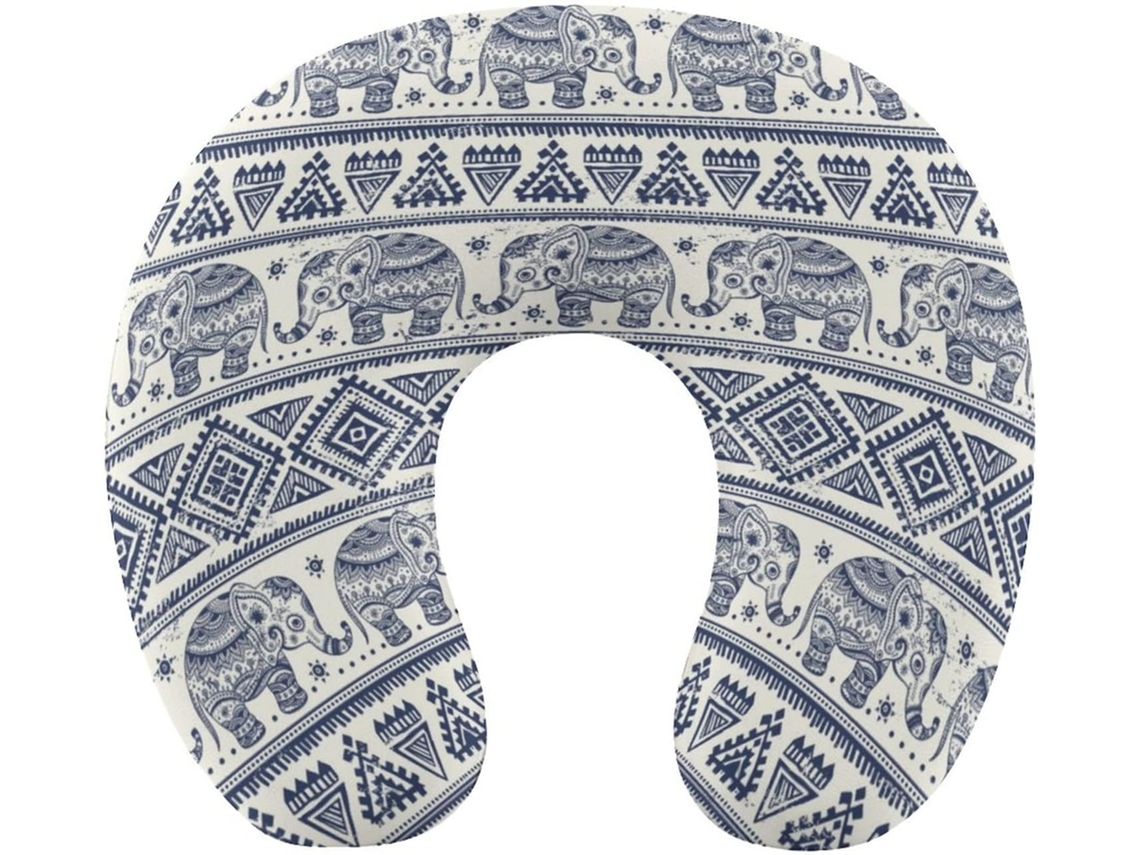 Almofada Retrô Africana Suporte o Pescoço Espuma Viscoelástica Fácil de Limpar Ideal para Viagens, Casa e