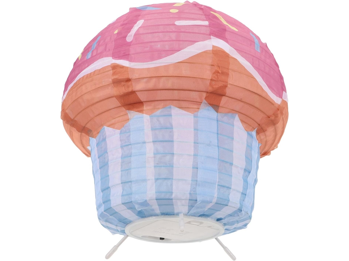Luminária De Mesa Dobrável Dechous Em Formato Cone Sorvete Com Led E Cúpula Tecido Branco, Ideal Para Decoração De