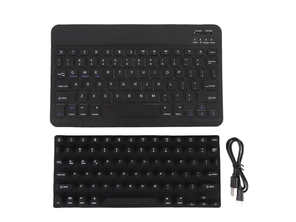 Teclado Sem Fio Bluetooth (mudo, Recarregável) E Filme De Silicone Para Arte De Unhas.