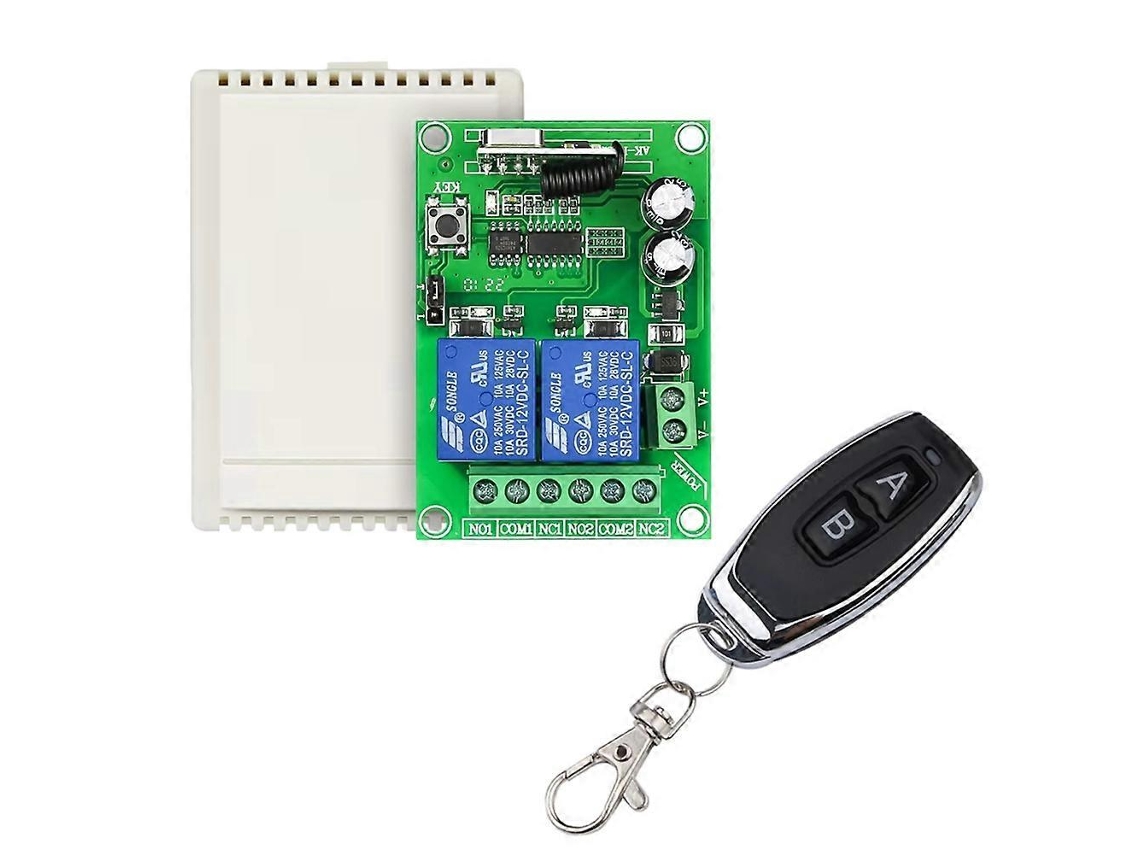 Controle Remoto Para 433mhz Universal Interruptor Sem Fio Relé 2ch Module Rf Receiver Transmitter Dc 12v 24v Garage Porta