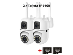 Câmera de Rede Ip Ptz Wifi Hd de 8 Mp com Visão Noturna MDUG (pacote com 2 Unidades, 64 Gb)